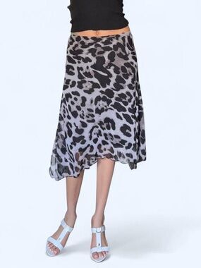 🖤✨ Vintage Y2K Animal Print Midi Skirt ✨🖤